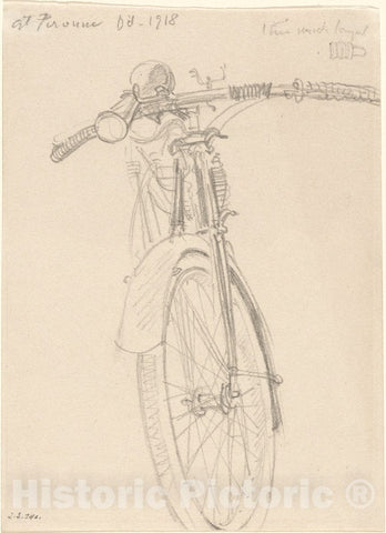 Art Print : John Singer Sargent, Motorcycle, 1918 - Vintage Wall Art