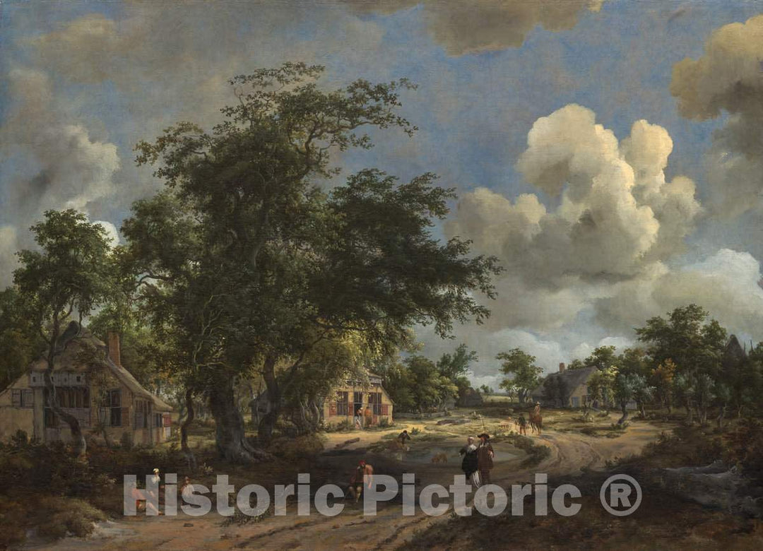Art Print : Meindert Hobbema, A View on a High Road, 1665 - Vintage Wall Art