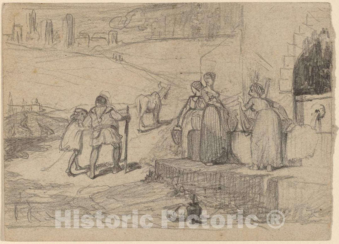 Art Print : Elihu Vedder, Father and Son, c. 1859 - Vintage Wall Art