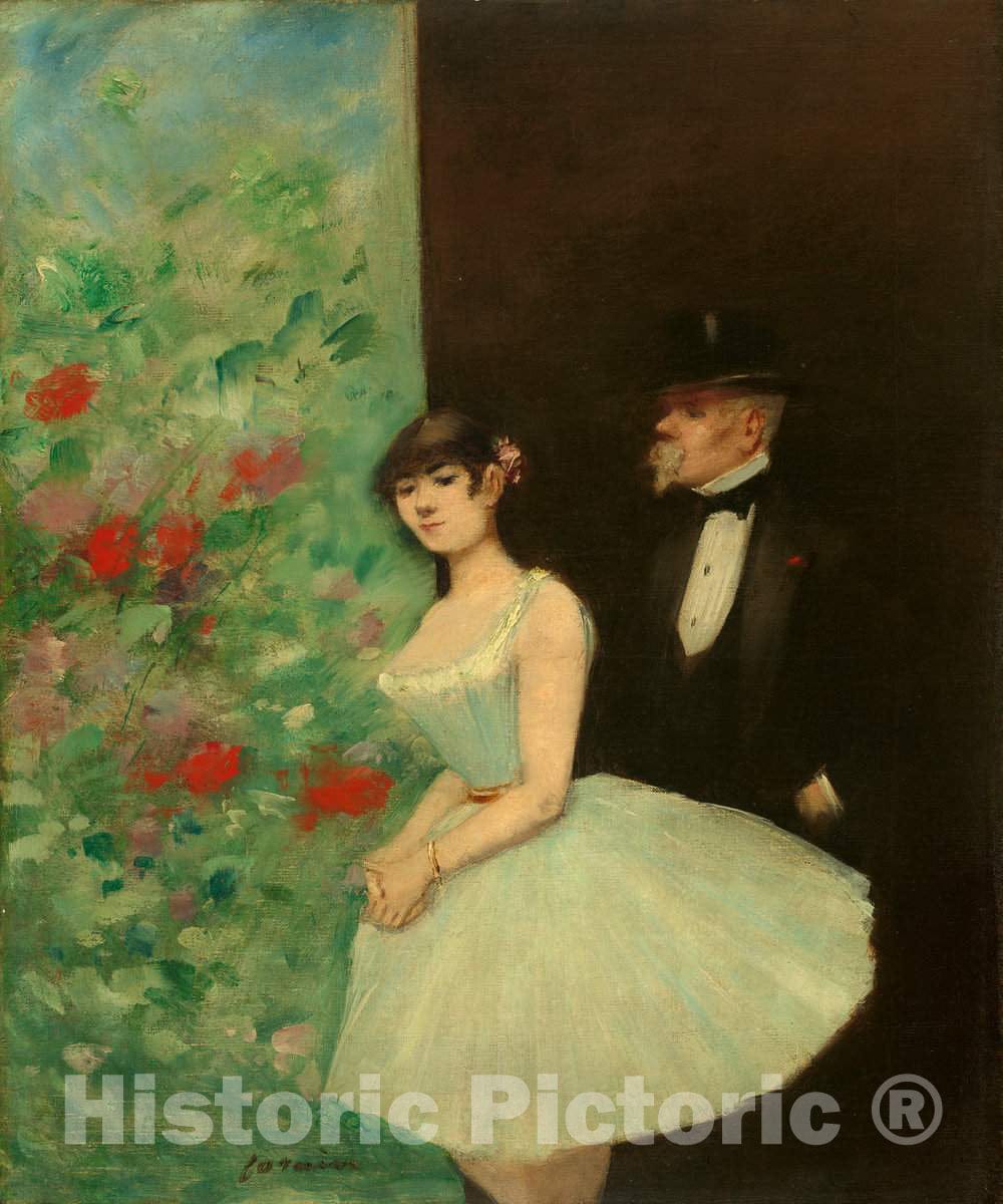 Art Print : Louis Forain, Behind The Scenes, c. 1880 - Vintage Wall Art