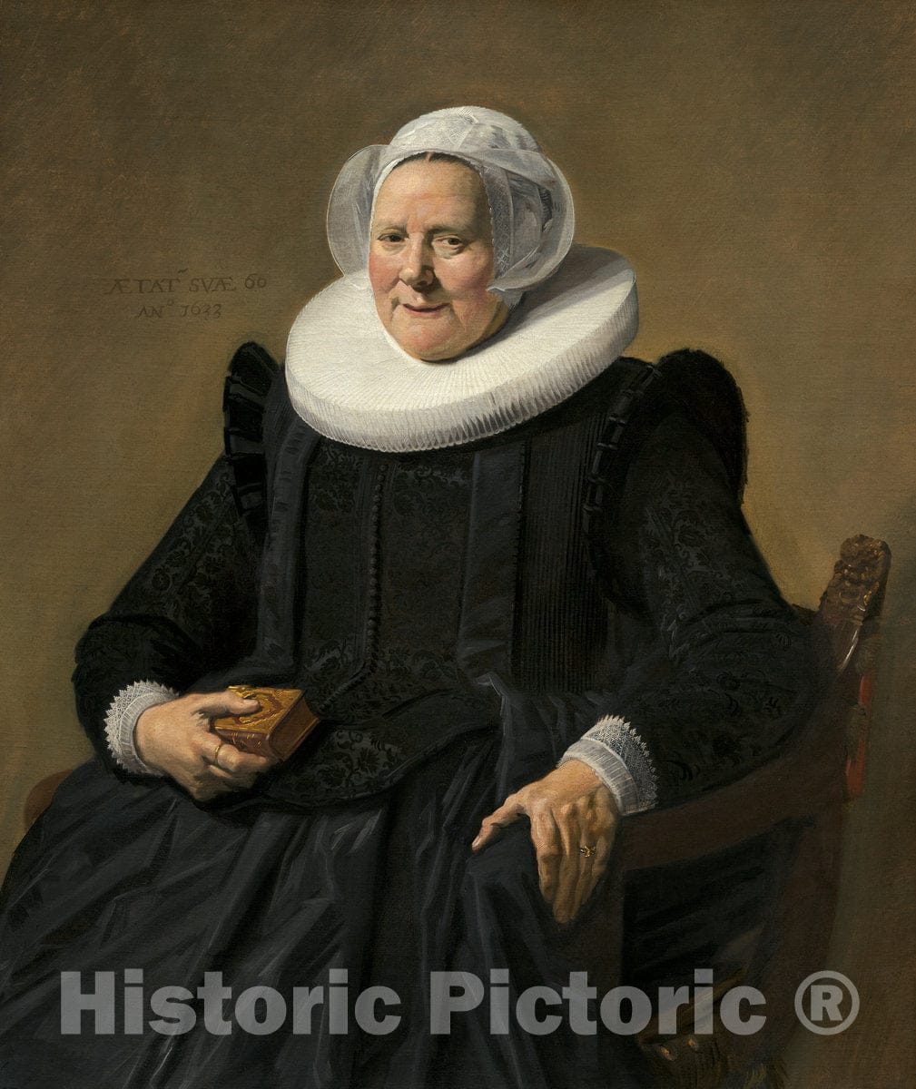 Art Print : Frans Hals, Portrait of an Elderly Lady, 1633 - Vintage Wall Art
