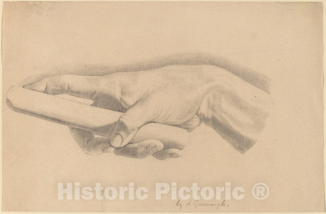 Art Print : Horatio Greenough, Study of a Hand - Vintage Wall Art