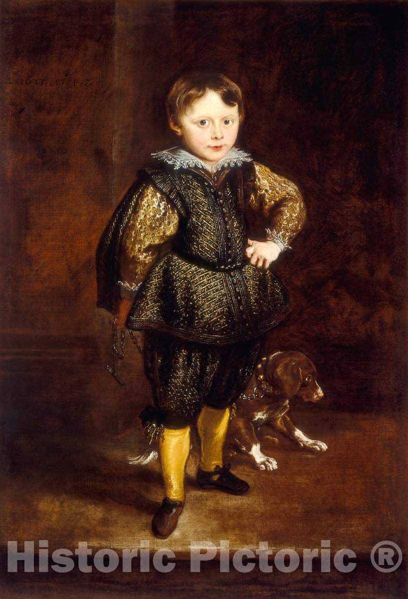 Art Print : Sir Anthony Van Dyck, Filippo Cattaneo, 1623 - Vintage Wall Art