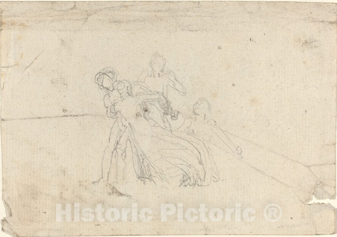 Art Print : John Flaxman, Sheet of Studies [Recto and Verso] - Vintage Wall Art