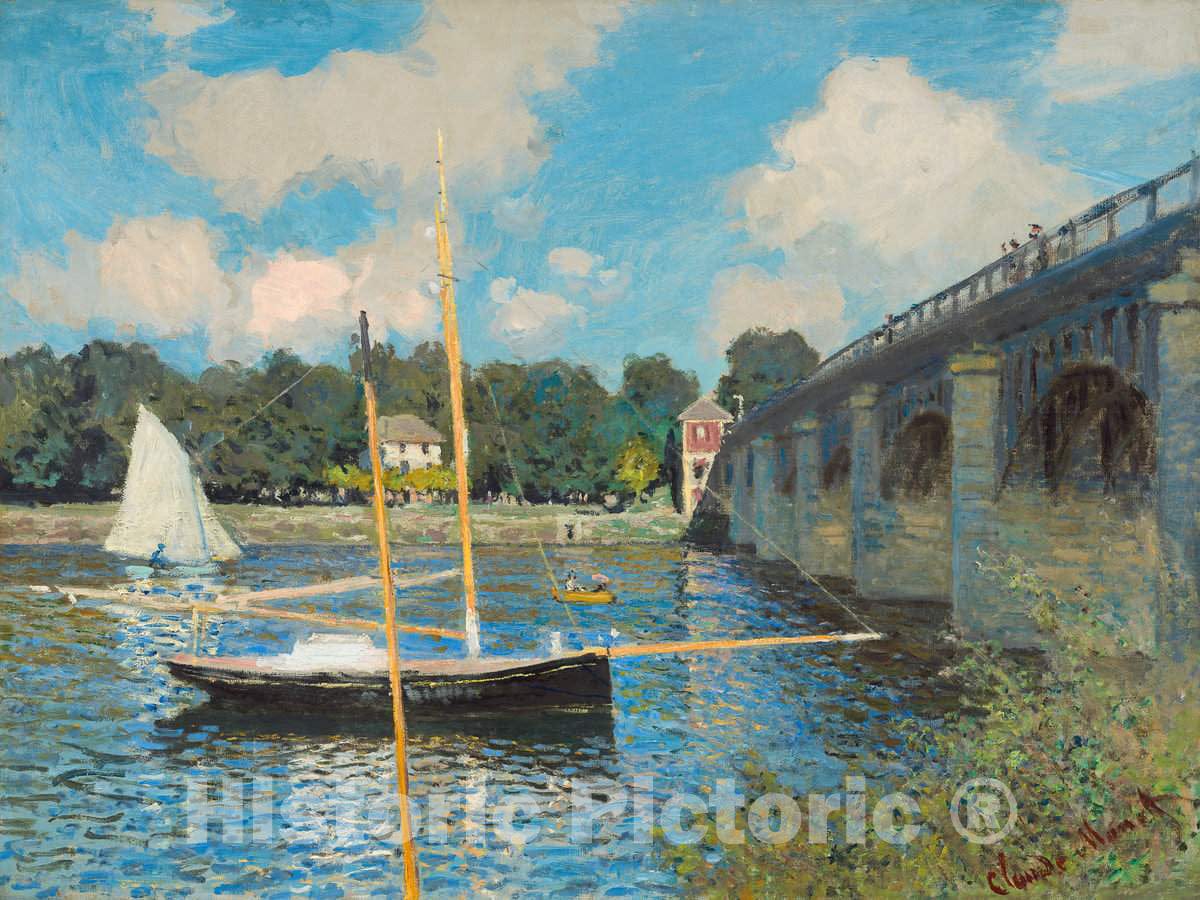 Art Print : Claude Monet, The Bridge at Argenteuil, 1874 - Vintage Wall Art