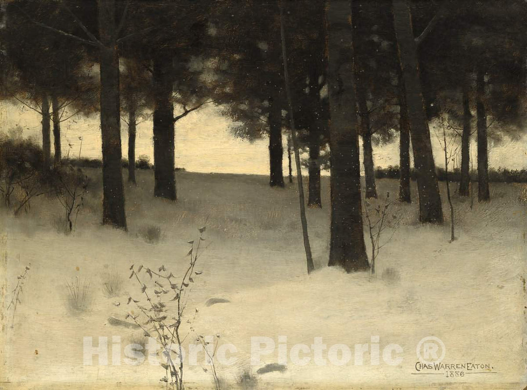 Art Print : Charles Warren Eaton, Woods in Winter, 1886 - Vintage Wall Art