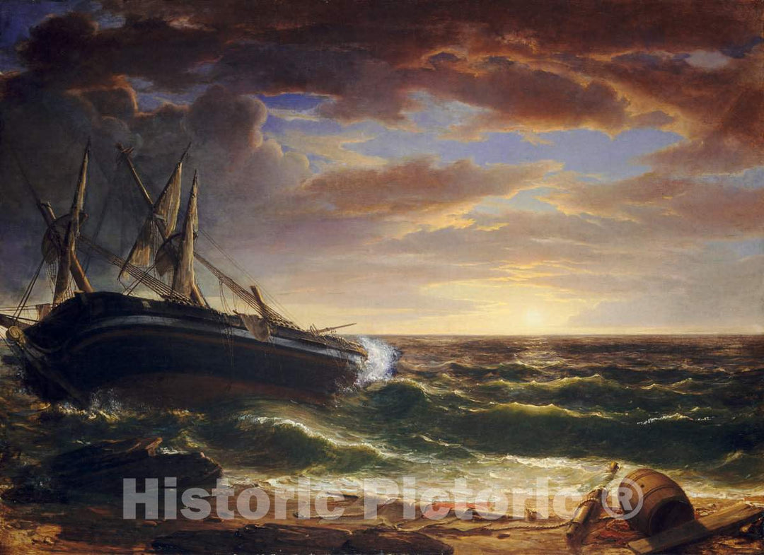 Art Print : Asher Brown Durand, The Stranded Ship, 1844 - Vintage Wall Art