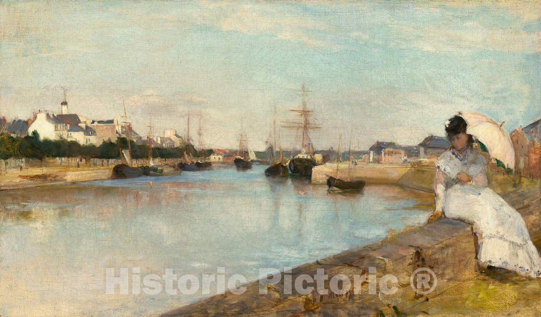 Art Print : Berthe Morisot, The Harbor at Lorient, 1869 - Vintage Wall Art