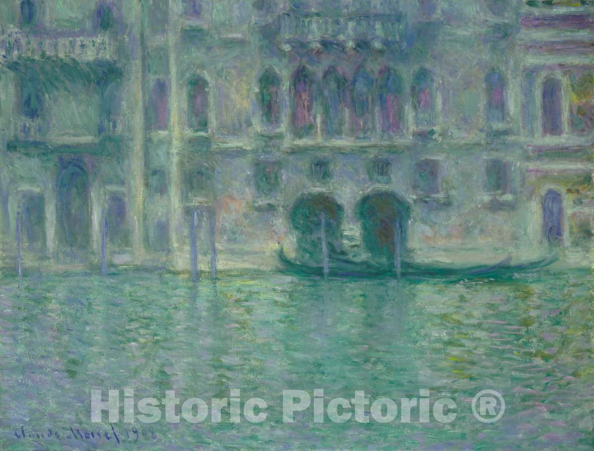 Art Print : Claude Monet, Palazzo da Mula, Venice, 1908 - Vintage Wall Art