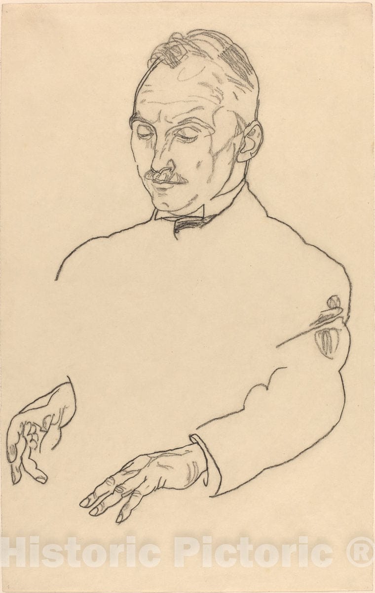 Art Print : Egon Schiele, Dr. Koller, c. 1918 - Vintage Wall Art