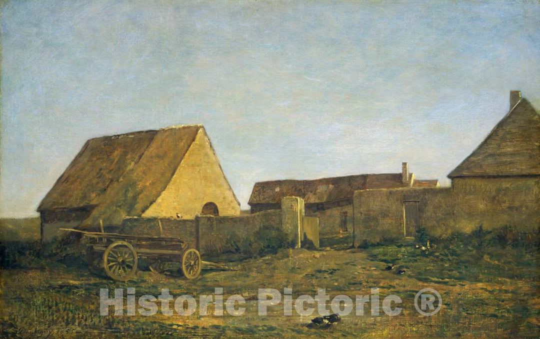 Art Print : Charles-FranÃ§ois Daubigny, The Farm, 1855 - Vintage Wall Art