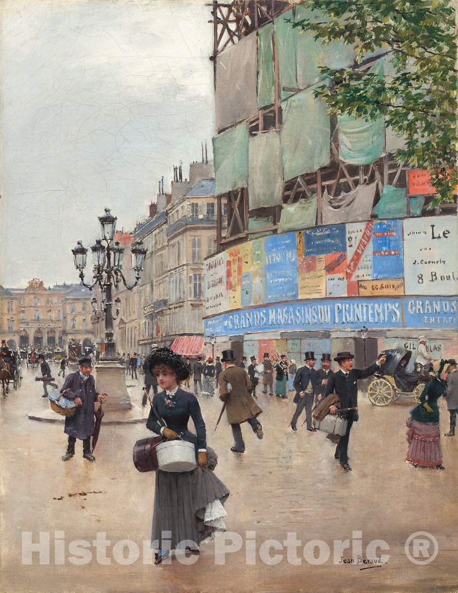 Art Print : Jean BÃ©raud, Paris, rue du Havre, c. 1882 - Vintage Wall Art
