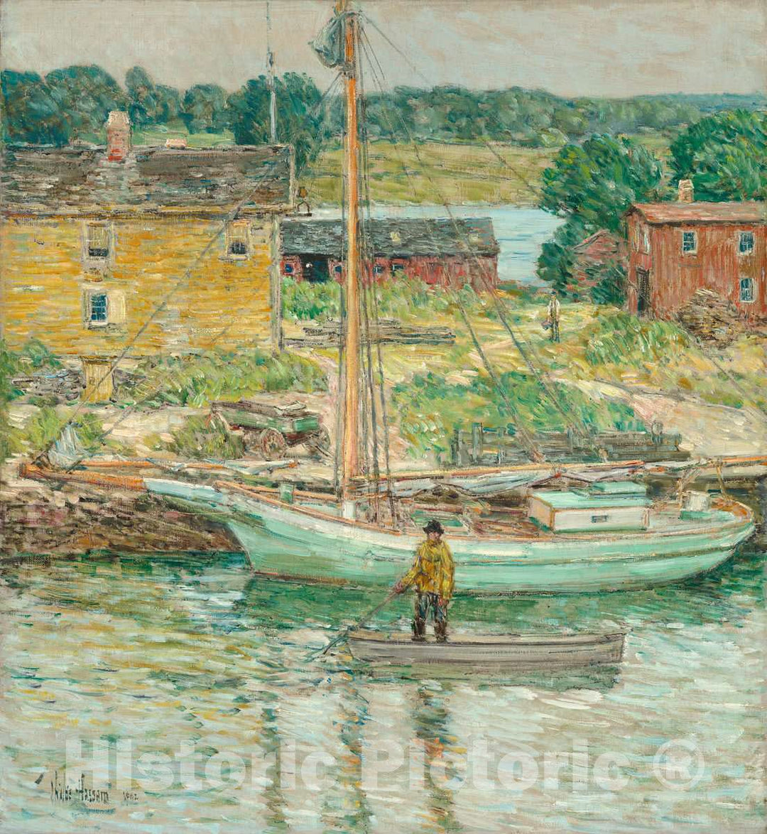 Art Print : Childe Hassam, Oyster Sloop, Cos Cob, 1902 - Vintage Wall Art