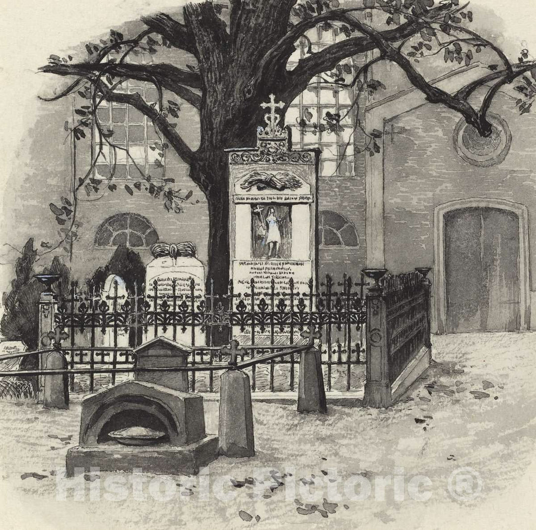 Art Print : Fritz Stoltenberg, Grabmal von Klopstock, 1893 - Vintage Wall Art