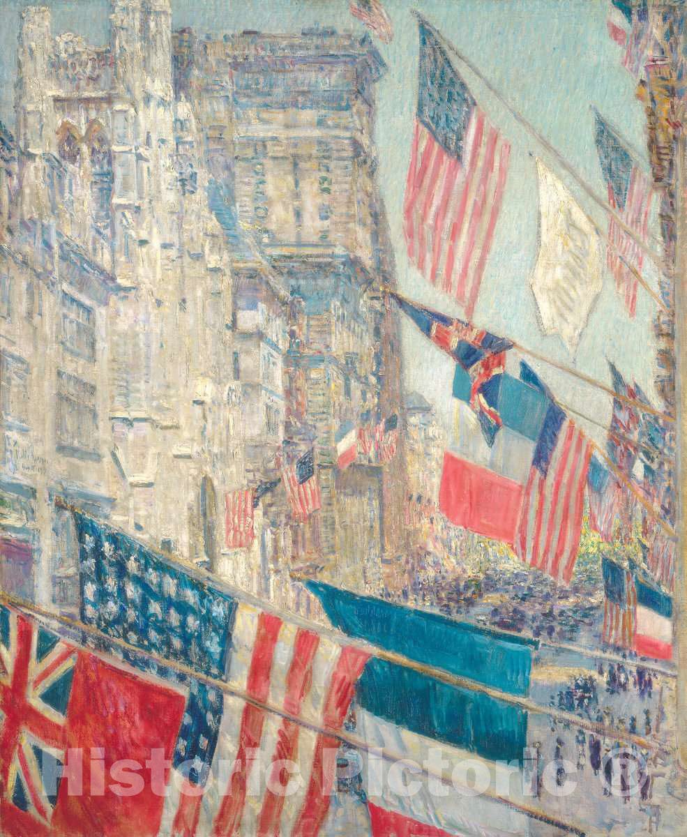 Art Print : Childe Hassam, Allies Day, May 1917, 1917 - Vintage Wall Art