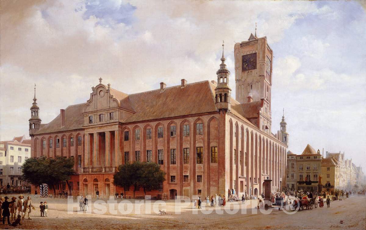 Art Print : Eduard Gaertner, City Hall at Thorn, 1848 - Vintage Wall Art