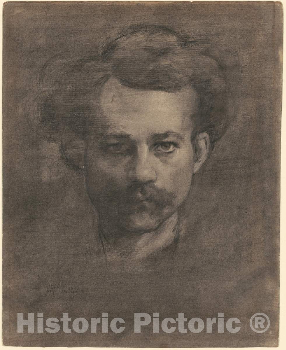 Art Print : Jerome Myers, Self-Portrait, 1896 - Vintage Wall Art