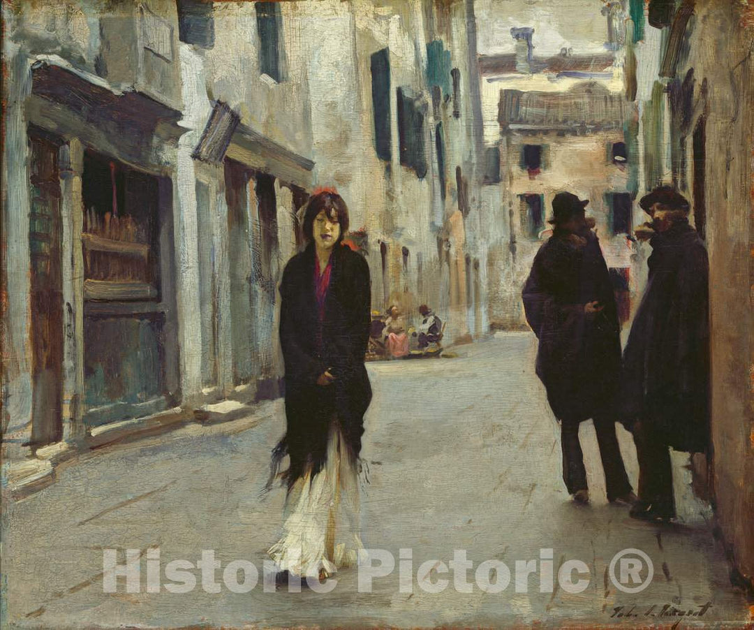 Art Print : John Singer Sargent, Street in Venice, 1882 - Vintage Wall Art