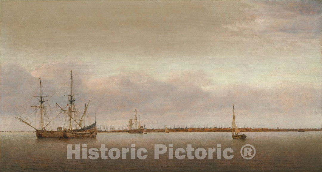 Art Print : Abraham de Verwer, View of Hoorn, c. 1650 - Vintage Wall Art