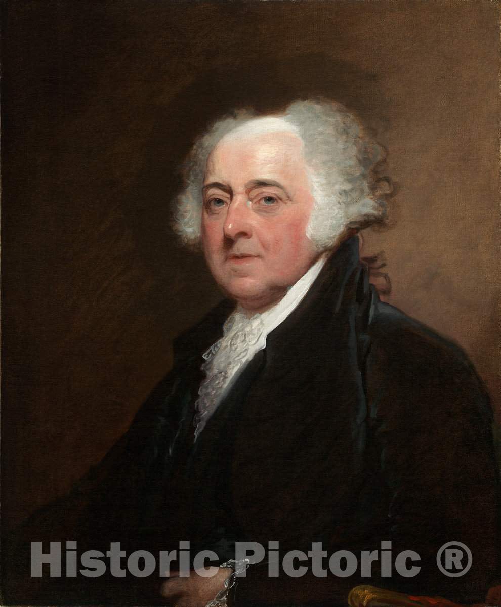 Art Print : Gilbert Stuart, John Adams, c.1808 - Vintage Wall Art