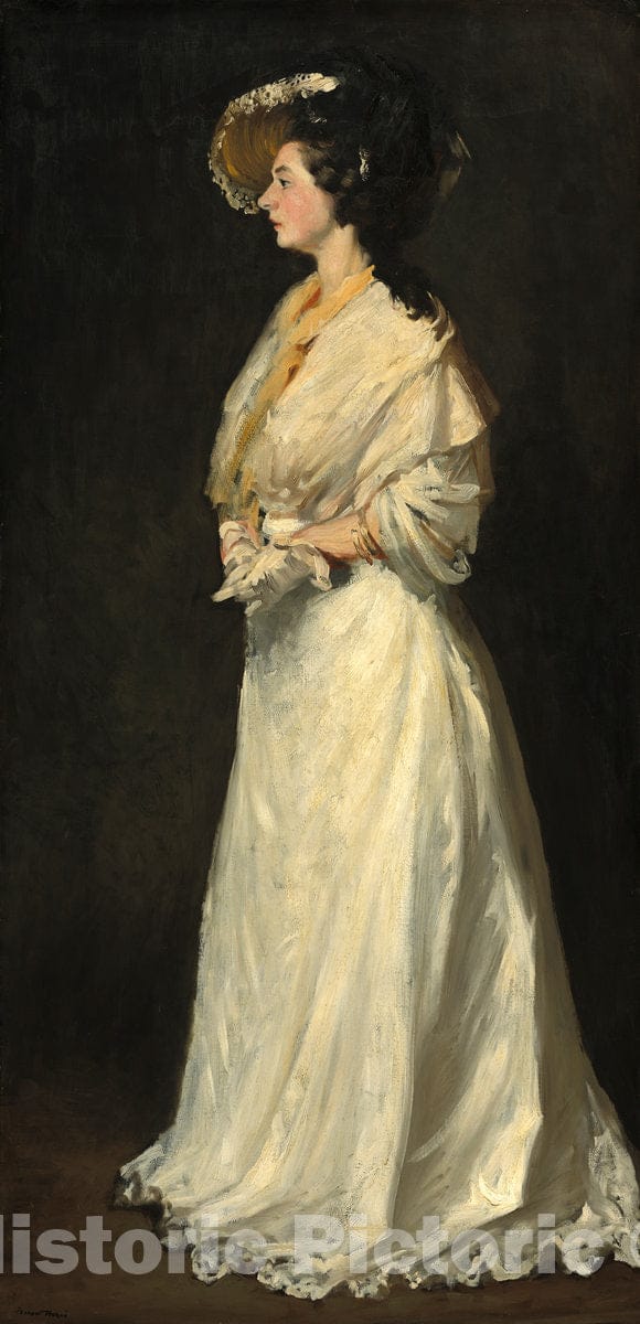 Art Print : Robert Henri, Young Woman in White, 1904 - Vintage Wall Art