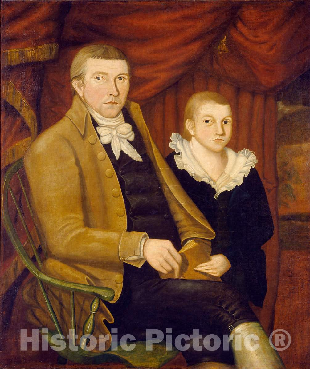 Art Print : Jonathan Budington, Father and Son, 1800 - Vintage Wall Art