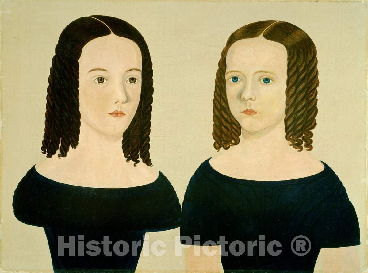 Art Print : Sisters, c. 1840 - Vintage Wall Art