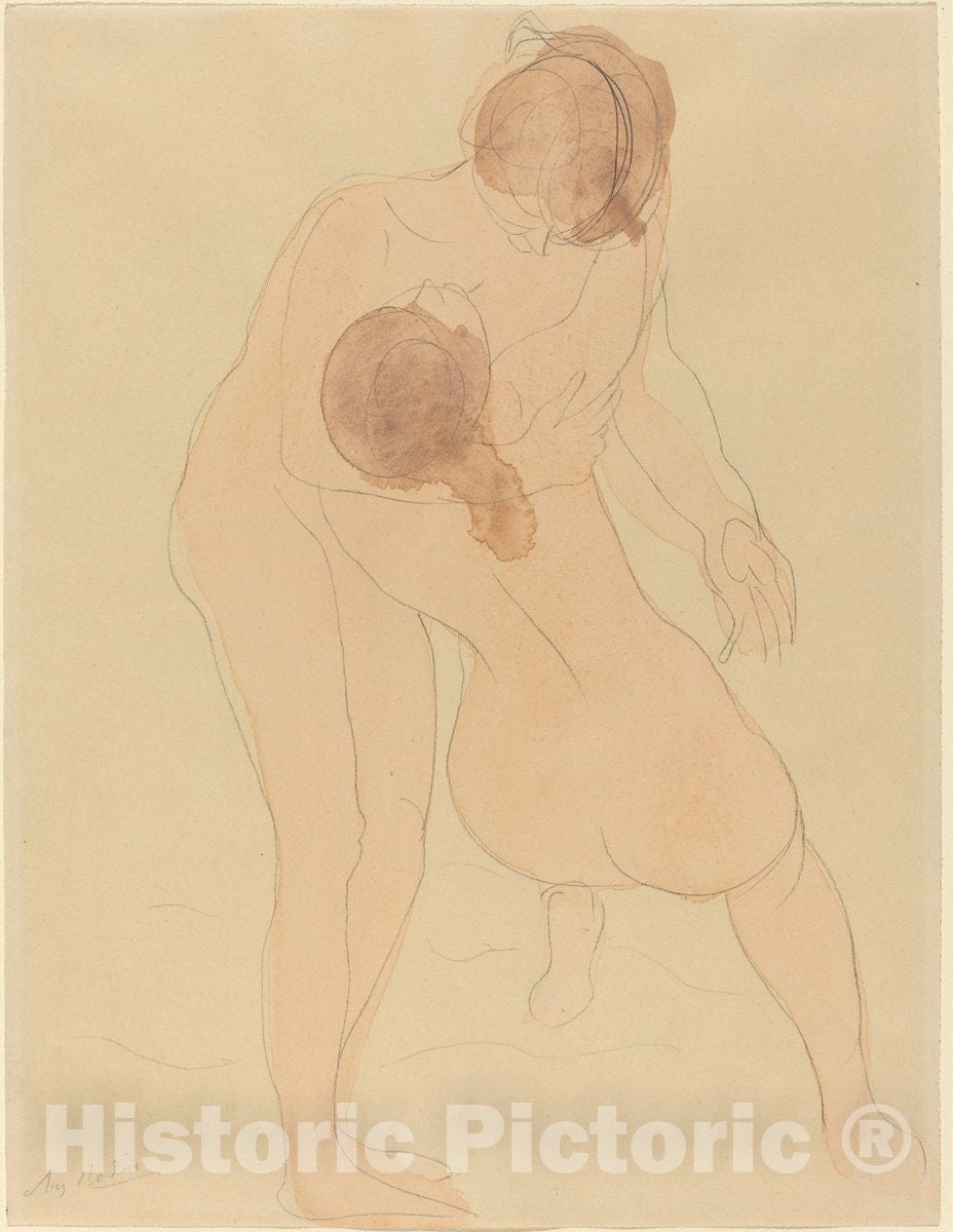 Art Print : Auguste Rodin, Two Figures, c. 1905 - Vintage Wall Art