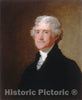 Art Print : Gilbert Stuart, Thomas Jefferson, c. 1821 - Vintage Wall Art