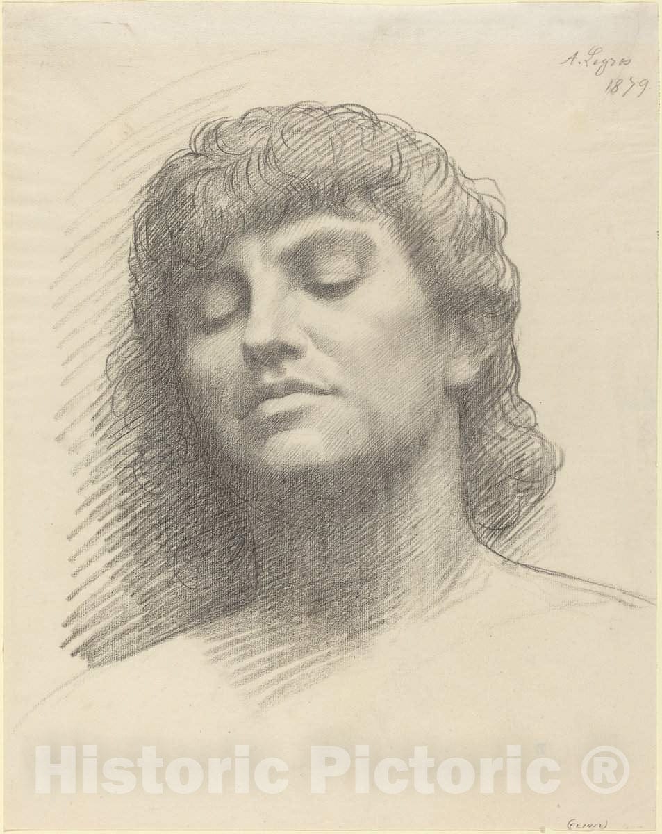 Art Print : Alphonse Legros, Head, 1879 - Vintage Wall Art