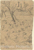 Art Print : Camille Pissarro, Le Champ de choux, c. 1880 - Vintage Wall Art