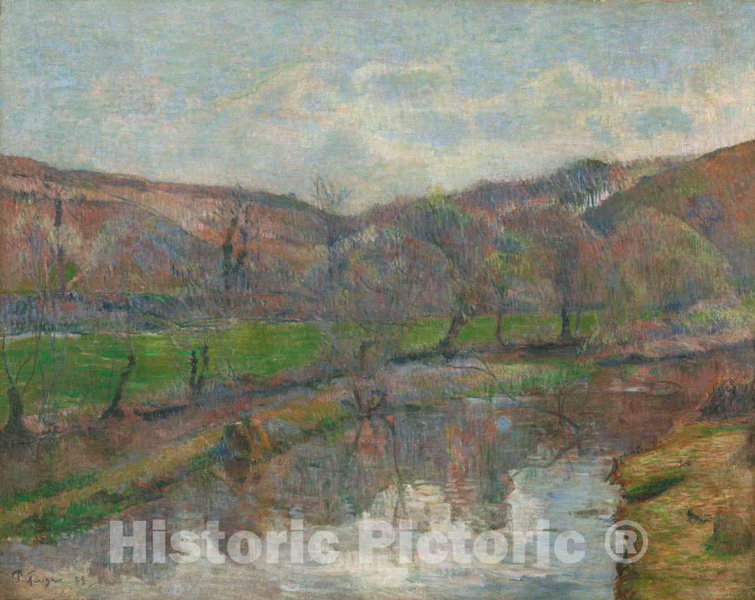 Art Print : Paul Gauguin, Brittany Landscape, 1888 - Vintage Wall Art