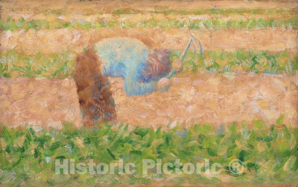 Art Print : Georges Seurat, Man with a Hoe, c. 1882 - Vintage Wall Art