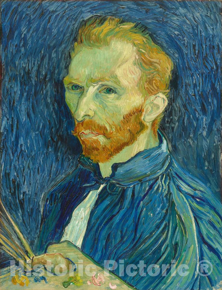 Art Print : Vincent Van Gogh, Self-Portrait, 1889 - Vintage Wall Art