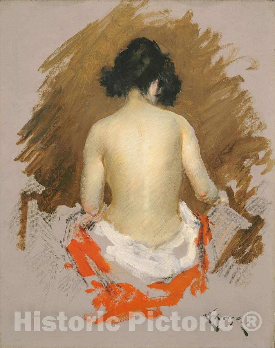 Art Print : William Merritt Chase, Nude, c. 1901 - Vintage Wall Art