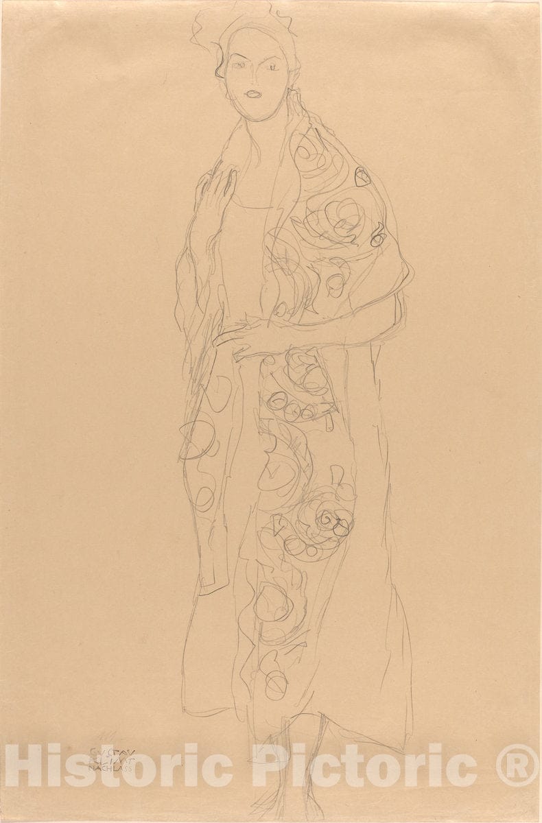 Art Print : Gustav Klimt, Portrait of a Woman, c. 1910 - Vintage Wall Art