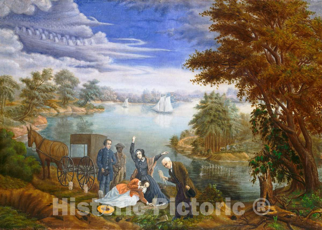 Art Print : Linton Park, The Exhumation, c. 1890 - Vintage Wall Art
