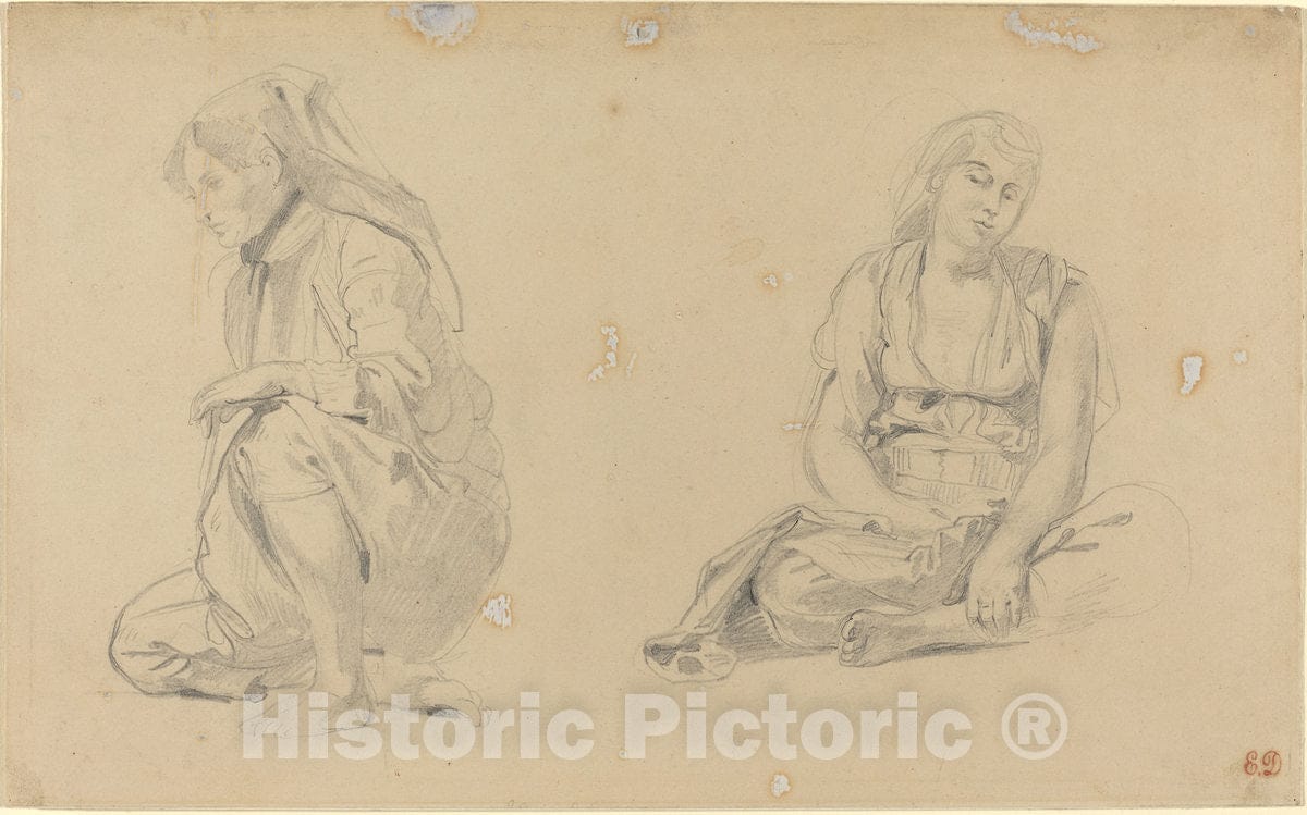 Art Print : EugÃ¨ne Delacroix, Women of Algiers, 1833 - Vintage Wall Art