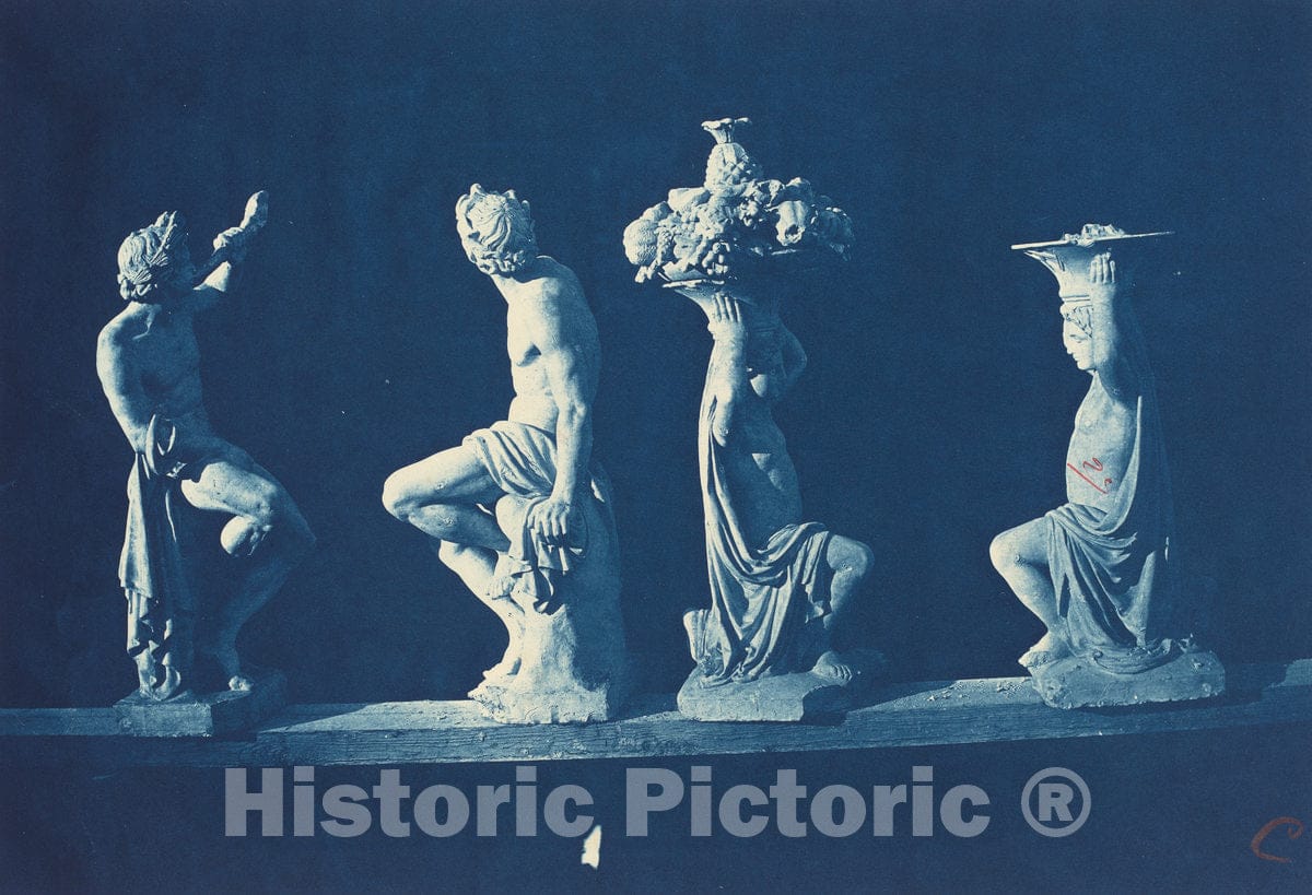 Art Print : Adolphe Terris, Four Statues, c. 1868 - Vintage Wall Art