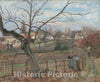Art Print : Camille Pissarro, The Fence, 1872 - Vintage Wall Art
