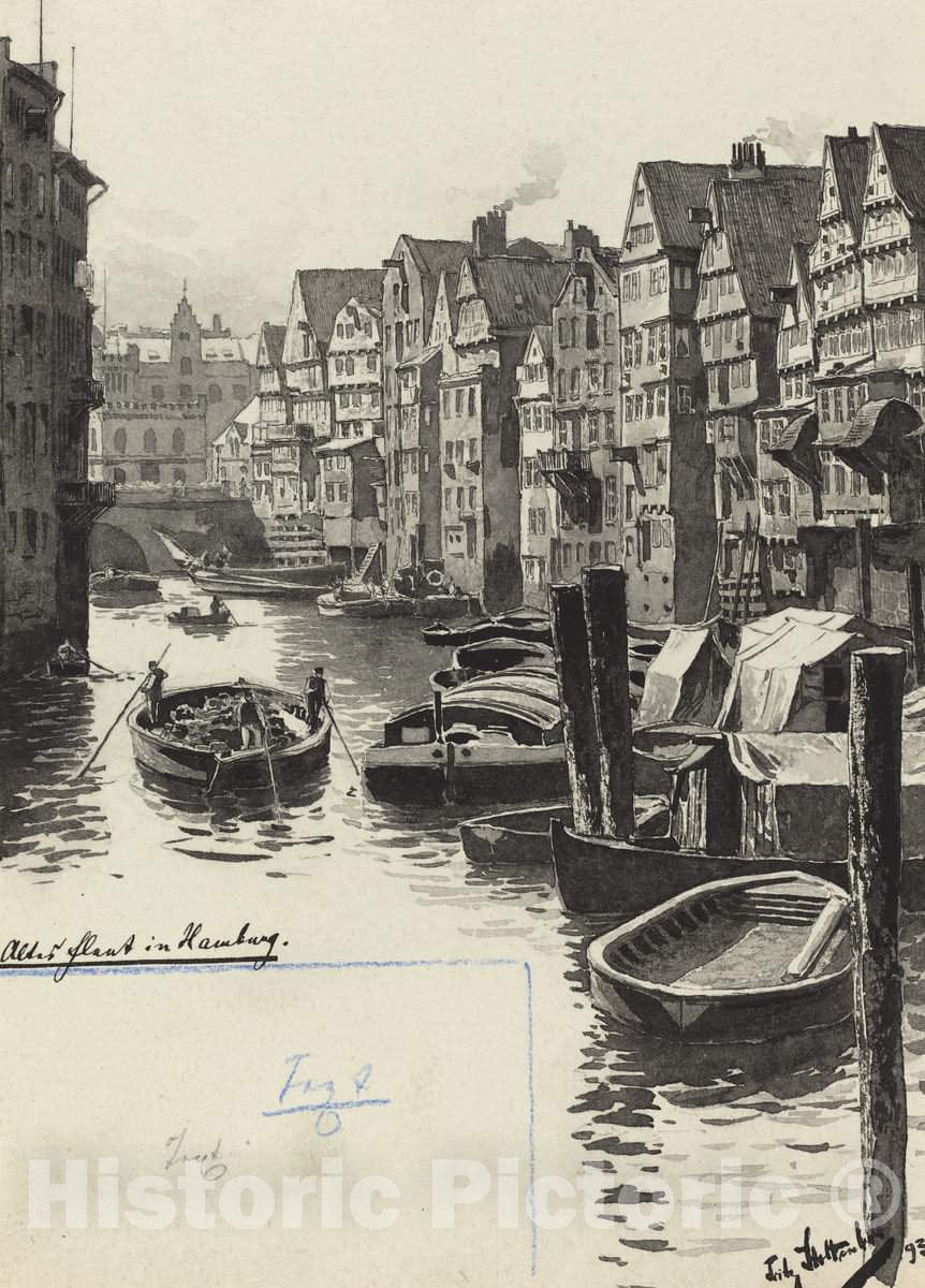 Art Print : Fritz Stoltenberg, Altes Fleet, 1893 - Vintage Wall Art