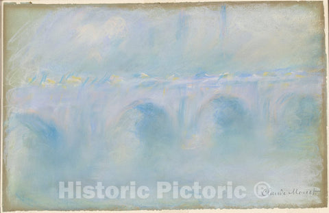 Art Print : Claude Monet, Waterloo Bridge, 1901 - Vintage Wall Art