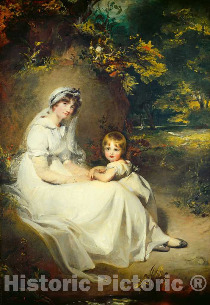 Art Print : Sir Thomas Lawrence, Lady Mary Templetown and Her Eldest Son, 1802 - Vintage Wall Art