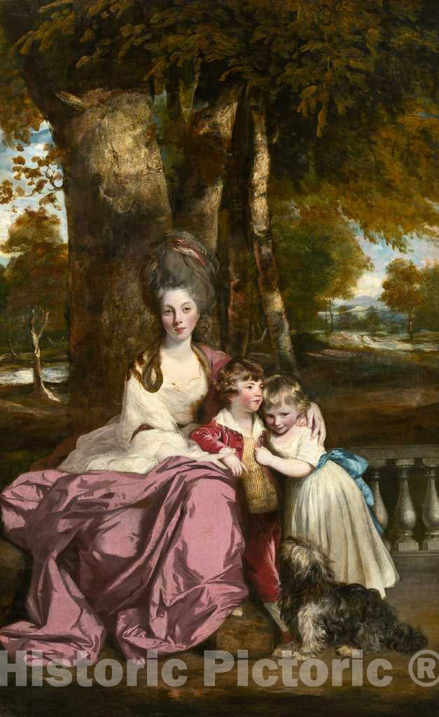 Art Print : Sir Joshua Reynolds, Lady Elizabeth DelmÃ© and Her Children, 1777-1779 - Vintage Wall Art