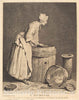 Art Print : Cochin I After Jean SimÃ©on Chardin, L'Ecureuse, 1740 - Vintage Wall Art