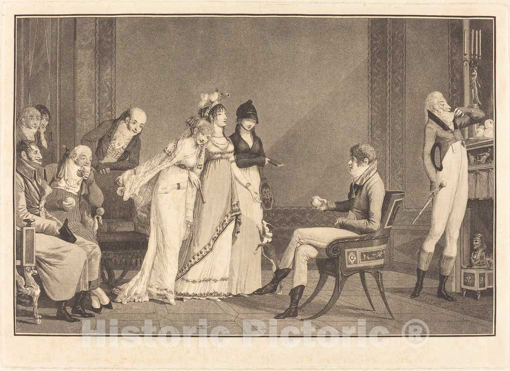 Art Print : Philibert-Louis Debucourt, L'Orange, ou le Moderne Jugement de Paris, 1801 - Vintage Wall Art