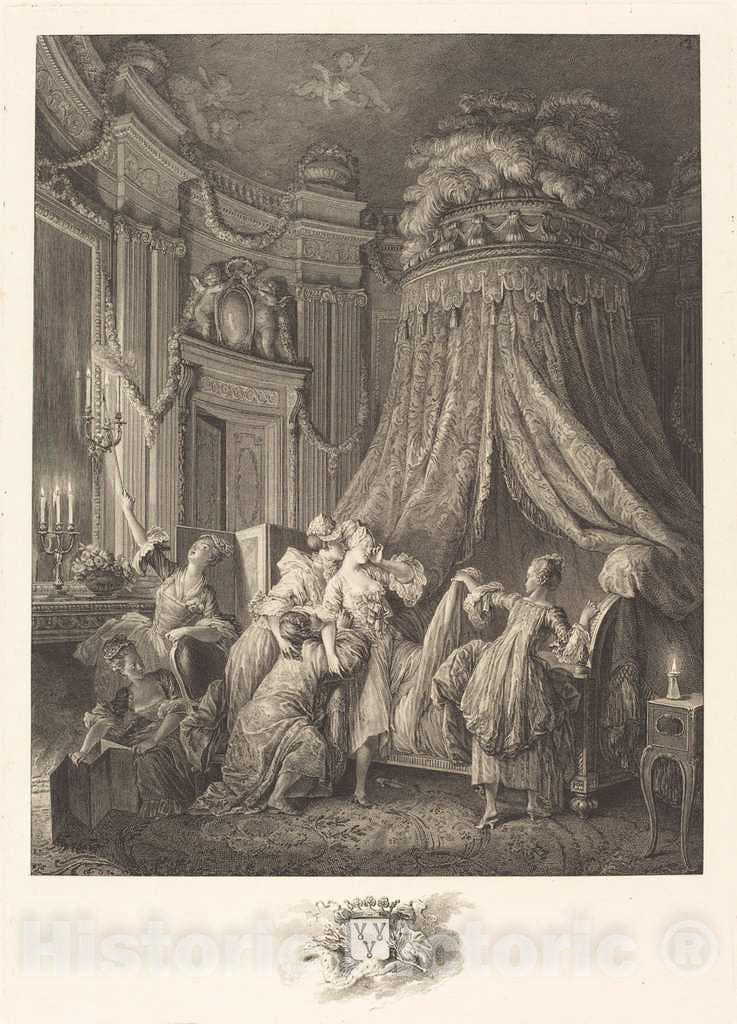 Art Print : Simonet After Baudouin, Le couchÃ© de la mariÃ©e, 1768 - Vintage Wall Art