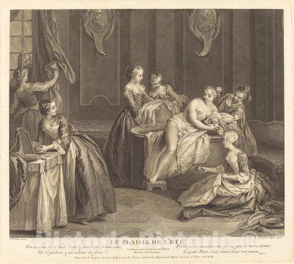 Art Print : Surugue de Surgis After Pater, Les plaisir de l'ete, 1744 - Vintage Wall Art