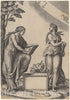 Art Print : Raimondi After Raphael, Two Women with The Zodiac - Vintage Wall Art