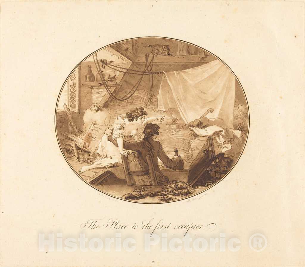 Art Print : Sergent After Saint-Aubin, The Place to The First Occupier, 1786 - Vintage Wall Art